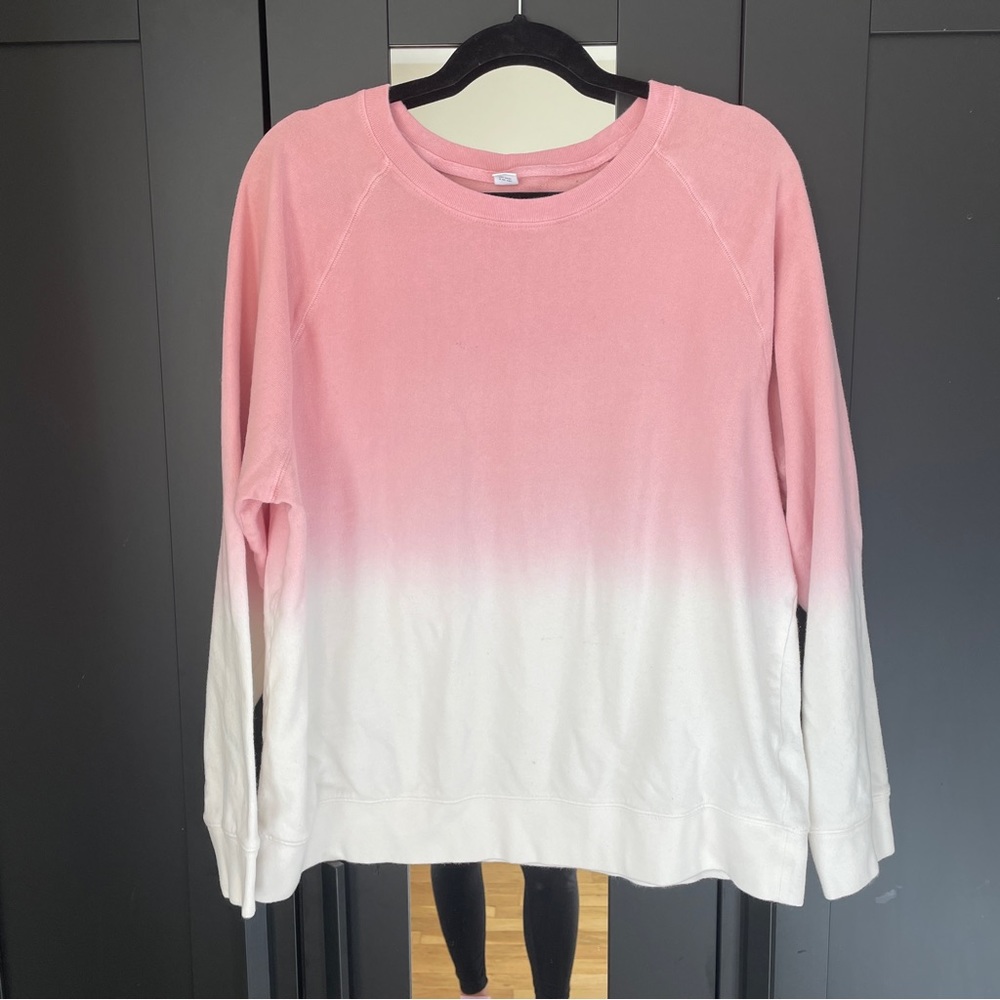 Old Navy Pink/White Ombré Sweatshirt | Women | XL
